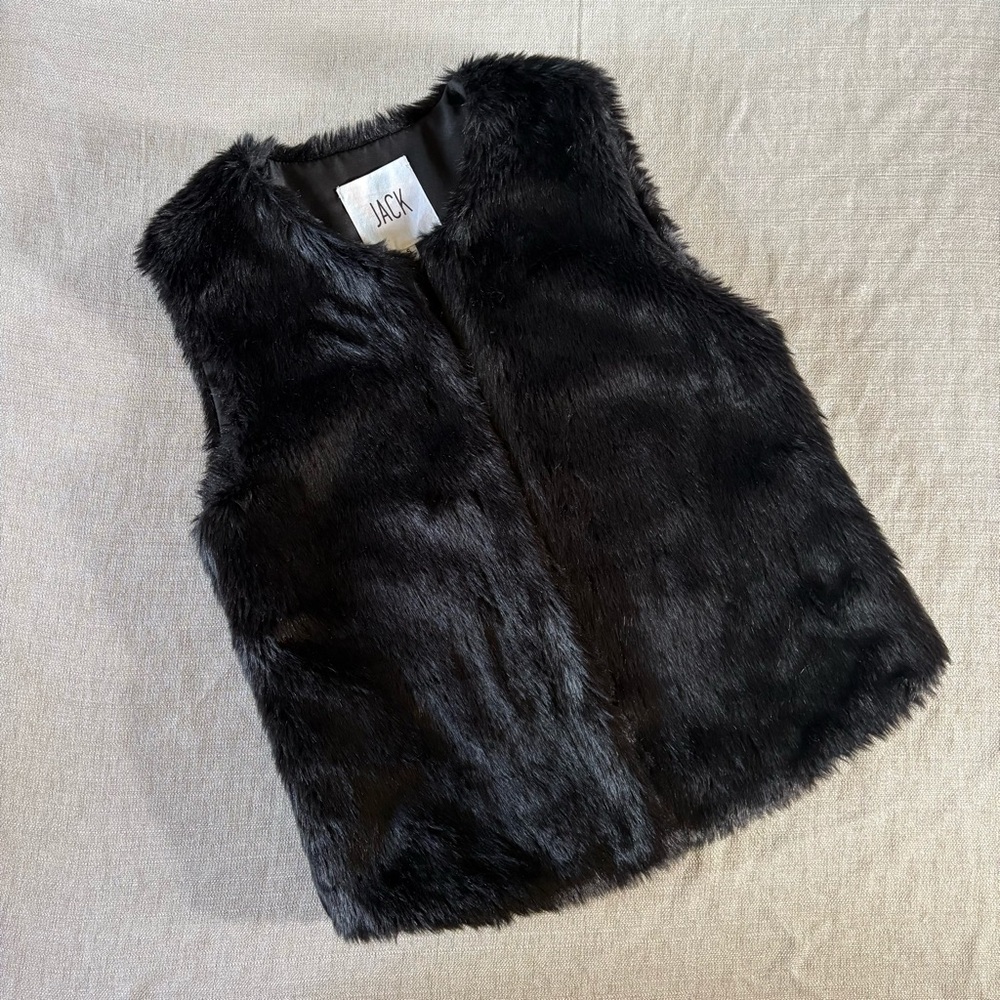 Jack Faux Fur Vest Black Small